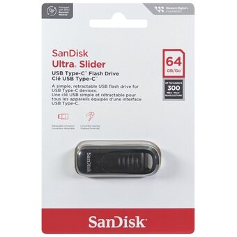  USB-флешка SanDisk Ultra Slider (SDCZ480-064G-G46), 64Gb Type-C 
