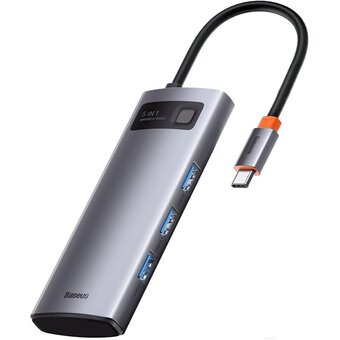  USB-хаб Baseus Metal Gleam (CAHUB-CX0G) Gray 