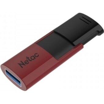  USB-флешка Netac U182 Red (NT03U182N-256G-32RE), 256Gb USB3.2, сдвижной корпус, пластиковая чёрно-красная 