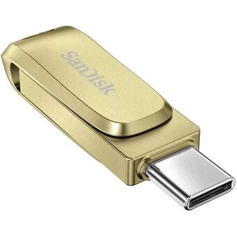  USB-флешка SanDisk SDDDC4 256Gb (SDDDC4-256G-G46GD), USB3.1 Type-C, золотая 