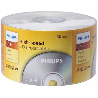  Диск CD-R Philips CR7D5SB50/97 700Mb, 52х, Cake Box (50) 
