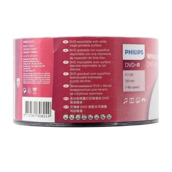  Диск DVD-R Philips DM4I6U50F/97 4.7Gb, 16x, Bulk (50), Printable 