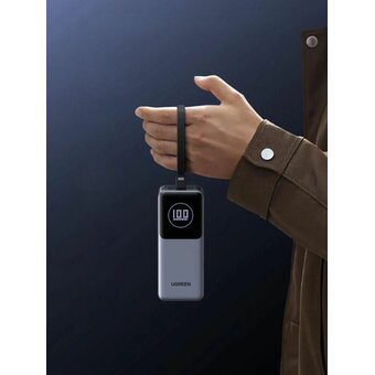  Внешний аккумулятор UGREEN PB723 (55365B) 20000mAh 130W with Built-in CableSpace Grey 