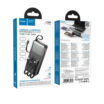  Аккумулятор внешний резервный HOCO J156A Founder 22.5W+PD20W fully compatible 20000mAh черный 