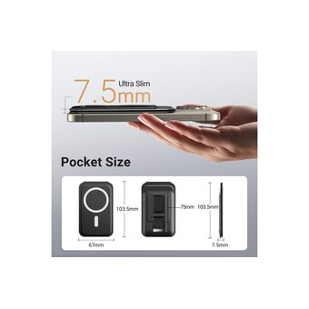 Подставка для смартфонов UGREEN LP837 (45166) Magnetic Wallet with Stand & Phone Grip Black 