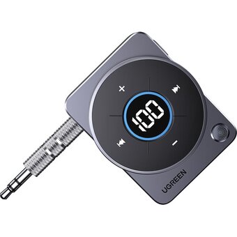  Аудиоадаптер UGREEN CM724 (35003) Bluetooth 5.4 Receiver Audio Adapter with Detachable 3.5mm Metal Plug Gray 