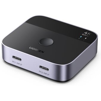  Переключатель UGREEN AW502 (55451) USB-C Switch 2 In 1 Out 4K@60Hz Black 