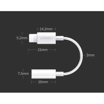  Переходник UGREEN US212 (30759) Lightning to 3.5mm Headphone Jack Adapter white 