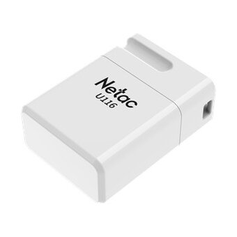  USB-флешка Netac U116 (NT03U116N-016G-32WH), 16Gb USB3.2, миниатюрная пластиковая белая 