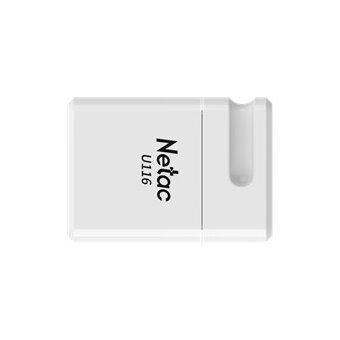  USB-флешка Netac U116 (NT03U116N-016G-32WH), 16Gb USB3.2, миниатюрная пластиковая белая 