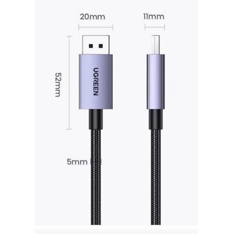  Кабель UGREEN DP118 (25862) Display Port Male To Male 16K Cable 3M Grey 