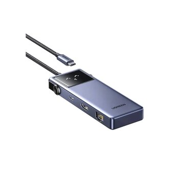  Хаб UGREEN CM888 (45155) UNO 7-in-1 4K@60Hz USB-C+3*USB-A+Ethernet+PD 100W+HDMI Hub Gray 
