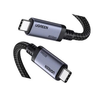  Кабель UGREEN L706 (65383) 240W 80Gbps USB-C to USB-C GEN4 Charging Cable 5A Max 1m Gray 