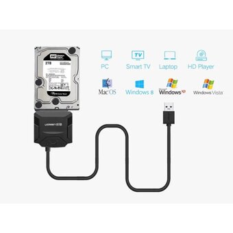  Конвертер UGREEN CR108 (20611) USB to SATA Hard Drive Converter Cable EU Black 