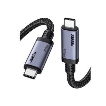  Кабель UGREEN L706 (65383) 240W 80Gbps USB-C to USB-C GEN4 Charging Cable 5A Max 1m Gray 