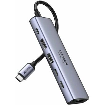  Конвертер UGREEN CM511 (35999) USB-C to HDMI+2*USB-A 3.2+2*USB 3.2 C+PD Power Converter Gray 