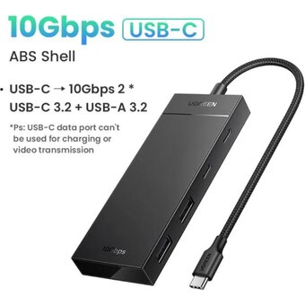  Хаб UGREEN CM806 (35583) USB-C To 2xUSB-A + 2xUSB-C HUB without PD Black 
