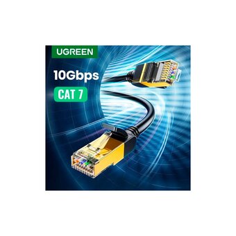  Кабель UGREEN NW107 (11273) Cat 7 F/FTP Lan Cable 10m Black 