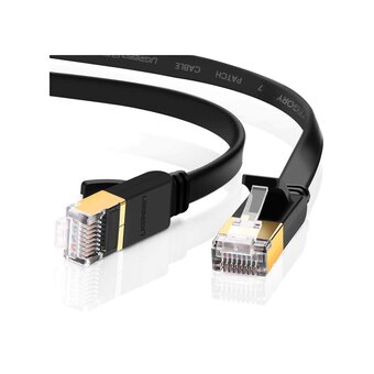  Кабель сетевой UGREEN NW106 (11266) Cat 7 U/FTP Lan Cable Flat Design 15m Black 