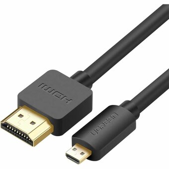  Кабель аудио-видео UGREEN HD127 (30104) Micro HDMI(m)-HDMI(m), 3м, Gold 