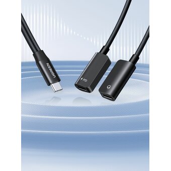  Аудиоадаптер UGREEN CM821 (45800) 2-in-1 USB-C 2*USB-C Audio Adapter черный 