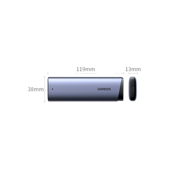  Бокс внешний для жесткого диска UGREEN CM767 (35267) M.2NVME Hard Drive Enclosure 10Gbps с кабелем USB-C-USB-C серый 
