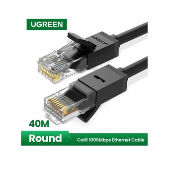  Кабель сетевой UGREEN NW102 (20169) Cat 6 8-Core U/UTP Ethernet Cable 40m Black 