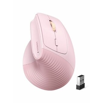  Мышка UGREEN M571P (65666) Wireless Vertical Mouse 2.4GHz & Bluetooth розовый 