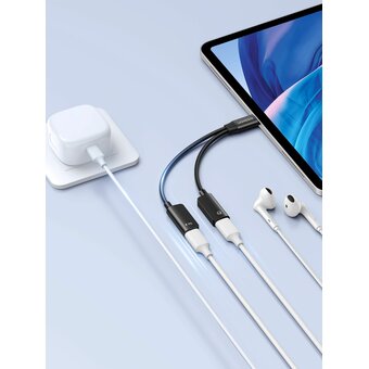  Аудиоадаптер UGREEN CM821 (45800) 2-in-1 USB-C 2*USB-C Audio Adapter черный 