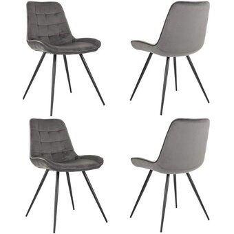  Стул Бюрократ CH-K2_1/HL18_4 комплект 4шт т.серый Holland 18 металл черный на ножках 