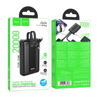  Аккумулятор внешний резервный HOCO J162A Full power 22.5W+PD20W fully compatible 20000mAh черный 