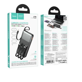  Аккумулятор внешний резервный HOCO J156 Founder 22.5W+PD20W fully compatible 10000mAh черный 