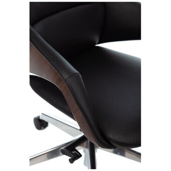  Кресло руководителя Бюрократ DAO-2/Black черный кожа с подголов. крестов. алюминий 
