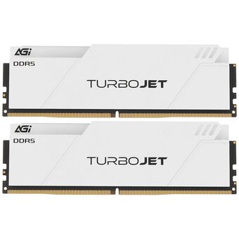  ОЗУ AGI AGI6IPD16UD858-DC DDR5 6400MHz CL36 32GB Kit (16GBx2) OC UDIMM +White Heat Sink–Turbojet+RGB lightbar -Color box 