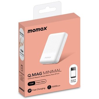  Портативное зарядное устройство Momax IP122W Q.Mag Minimal White 