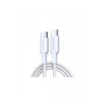  Кабель UGREEN L502 (35220) USB-C to USB-C PD Fast Charging Braided Cable 5A Max 1m White 
