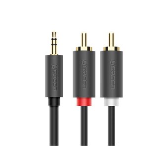  Аудиокабель UGREEN AV102 (10512) 3.5mm Male to 2 RCA Male Audio Cable 3m Gray 
