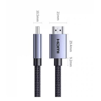  Кабель UGREEN HD153 (25297) HDMI 4K 60Hz Cable 1m Gray 