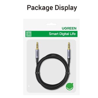  Аудиокабель UGREEN AV183 (10648) 3.5mm Male to Male 4-Pole Microphone Audio Cable 1m Black 