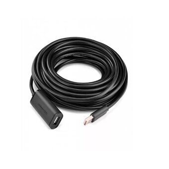  Кабель UGREEN US121 (10323) USB 2.0 Active Extension Cable with Chipset, 15м черный 