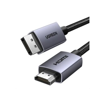  Кабель UGREEN DP125 (35841) DP Male To HDMI Male Cable 4K 30Hz 1,5m Black/Gray 