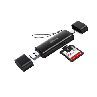  Картридер на два слота UGREEN CM803 (65024) 2-in-1 USB-C - USB-A SD Card Reader черный 