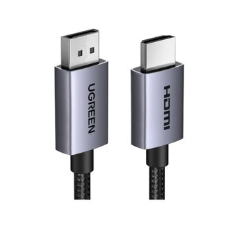  Кабель UGREEN DP125 (35841) DP Male To HDMI Male Cable 4K 30Hz 1,5m Black/Gray 