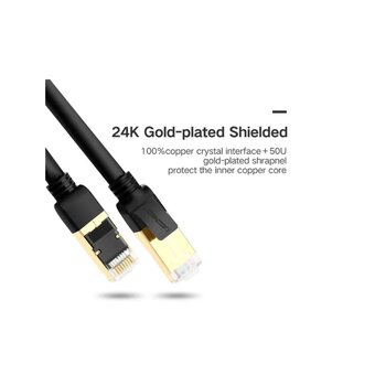  Кабель сетевой UGREEN NW107 (11229) Cat 7 F/FTP Lan Cable 0.5m Black 