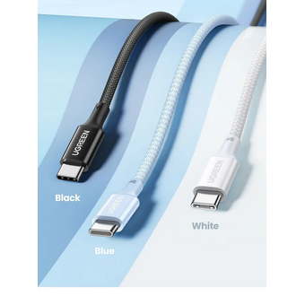  Кабель UGREEN L502 (65249) USB-C to USB-C PD Fast Charging Braided Cable 5A Max 1m Black 