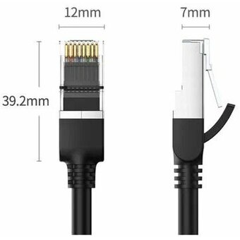  Кабель сетевой плоский UGREEN NW101 (50183) Cat 6 U/UTP Pure Copper Ethernet Flat Cable, 0,5м черный 