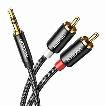  Аудиокабель UGREEN AV116 (10591) 3.5mm Male to 2RCA Male Cable 5m Black 