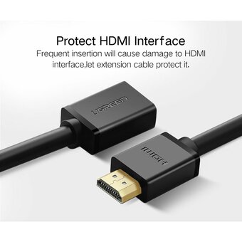  Кабель UGREEN HD107 (10145) HDMI Male to Female Cable 3m. Black 