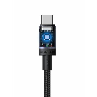  Кабель зарядный UGREEN L528 (65833) USB-C to USB-C PD Fast Charging Cable 100W Max, 2м серый космос 