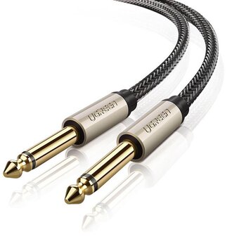  Кабель UGREEN AV128 (10636) 6.5mm Male to Male Stereo Auxiliary Aux Audio Cable 1m Gray 